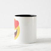 Herz Eyes Emoji Zweifarbige Tasse (Mittel)