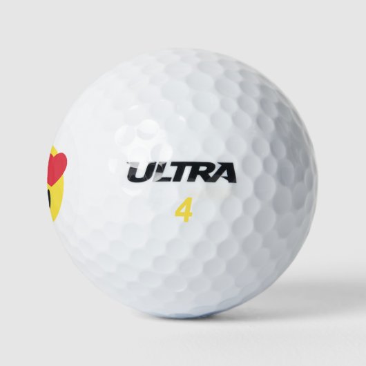 Herz Eyes Face Emoji Golfball (Logo)