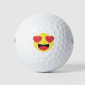 Herz Eyes Face Emoji Golfball (Vorderseite)