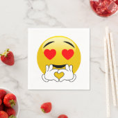 Herz Eyes & Hands Emoji Liebe Serviette (Beispiel)