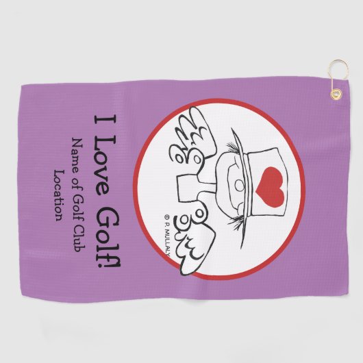 Herz Fairy © Customized Lavender Golf Handtuch (Horizontal)