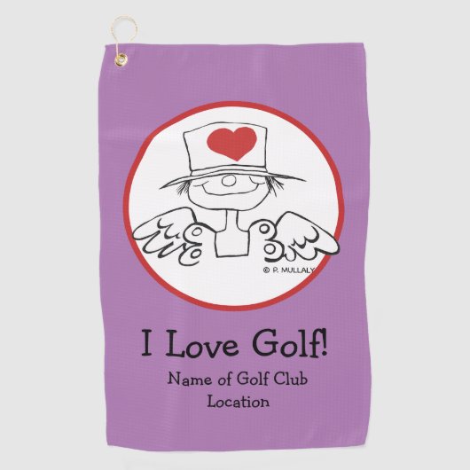 Herz Fairy © Customized Lavender Golf Handtuch (Vorderseite)