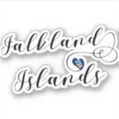 Herz Falkland Islands Flag, Falkland Isles Aufkleber (Vorderseite)