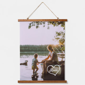 Herz Familienfoto Schriftzug Benutzerdefinierte Ge Wandteppich Mit Holzrahmen