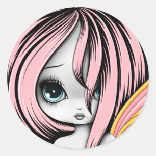 Herz-Fee Stickers4 Runder Aufkleber