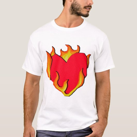 Herz Feuer T-Shirt (Vorderseite)
