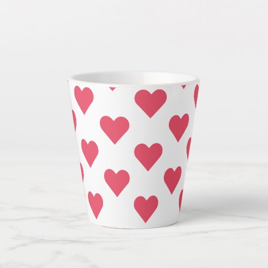 Herz-Film-Filmen filmen filmisch in rosa-weiß Milchtasse (Vorderseite)