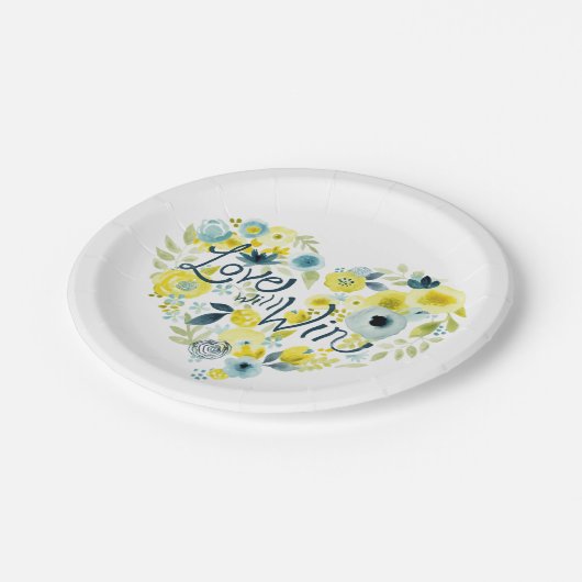 Herz-Filz Pappteller (Schrägansicht)