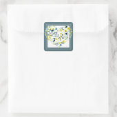 Herz-Filz Quadratischer Aufkleber (Tasche)