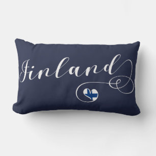 Herz Finnland Pillow, Finnisch, Finn Lendenkissen