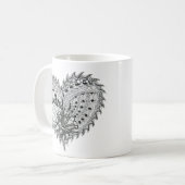 Herz Fire Doodle Kaffeetasse (Vorderseite Links)