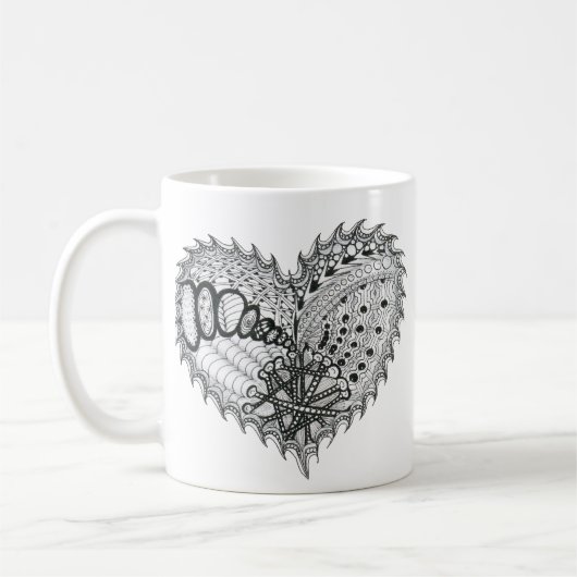 Herz Fire Doodle Kaffeetasse (Links)