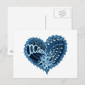 Herz Fire Doodle Postkarte (Vorne/Hinten)