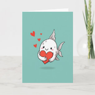 Herz-Fisch-Liebeskarte Karte