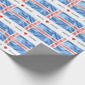 Herz-Flagge der Gewohnheits-I von Island Geschenkpapier (Ecke)