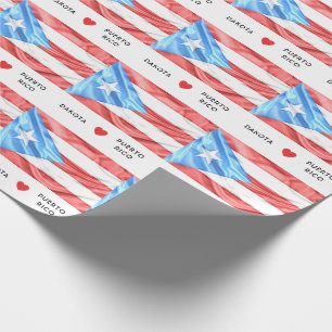 Herz-Flagge der Gewohnheits-I von Puerto Rico Geschenkpapier