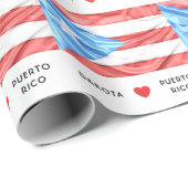 Herz-Flagge der Gewohnheits-I von Puerto Rico Geschenkpapier (Rolleneckpunkt)