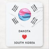Herz-Flagge der Gewohnheits-I von Südkorea Mousepad (Vorne)