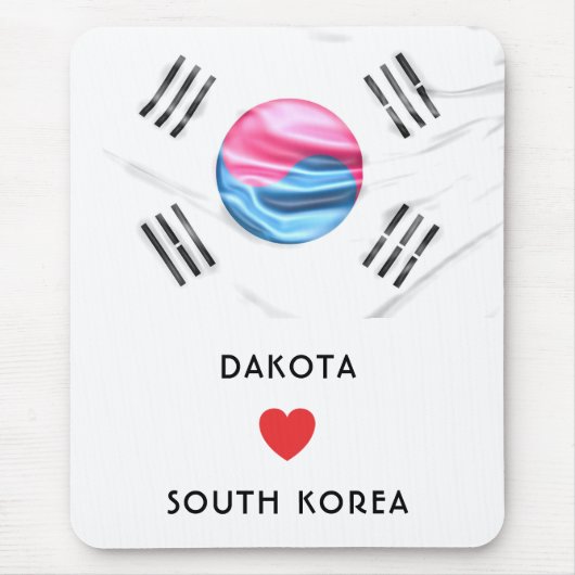 Herz-Flagge der Gewohnheits-I von Südkorea Mousepad (Vorne)