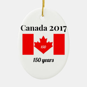 Herz-Flagge Kanadas 150 im Jahre 2017 Keramik Ornament