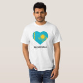 Herz - Flagge Kasachstans T-Shirt (Vorne ganz)
