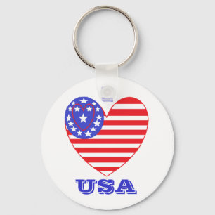 Herz-Flagge USA Schlüsselanhänger