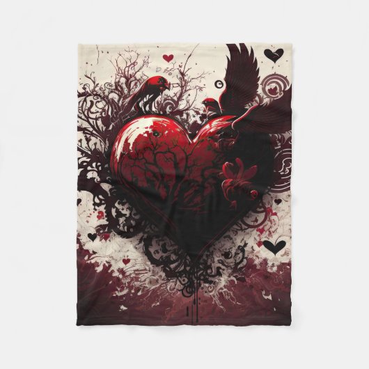 Herz Fleecedecke (Vorderseite)