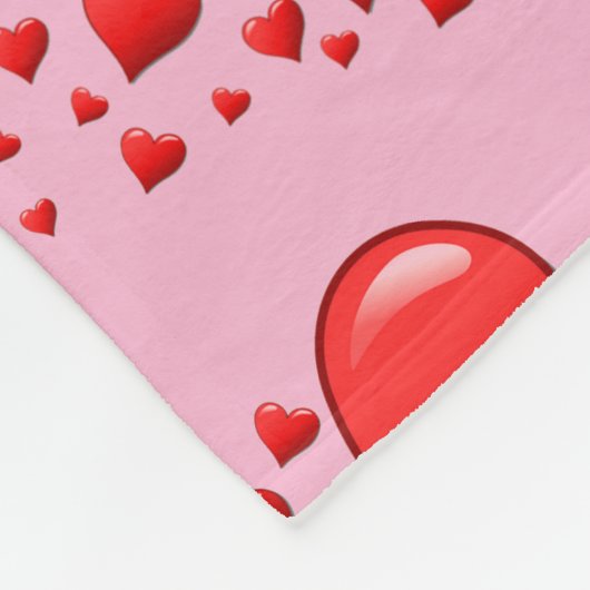 Herz Fleecedecke (Ecke)