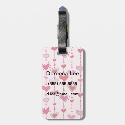 Herz-Fliesen Gepäckanhänger (Rückseite vertikal)