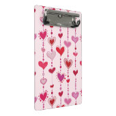 Herz-Fliesen Mini Klemmbrett (Schrägansicht)