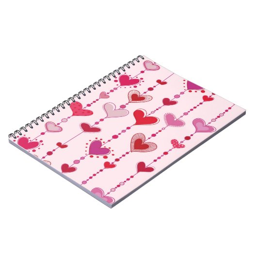 Herz-Fliesen Notizblock (Linke Seite)