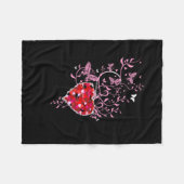 Herz-Floral Butterfly Art Fleecedecke (Vorderseite (Horizontal))