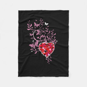 Herz-Floral Butterfly Art Fleecedecke
