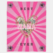 Herz-Floral-Mama anpassen Fleecedecke (Vorderseite)