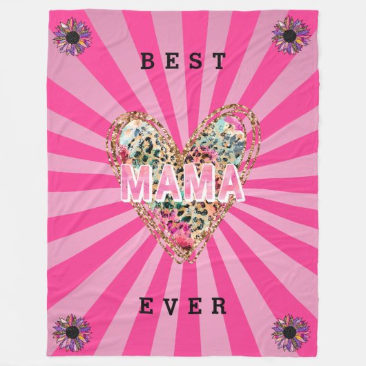 Herz-Floral-Mama anpassen Fleecedecke (Vorderseite)