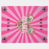 Herz-Floral-Mama anpassen Fleecedecke (Vorderseite (Horizontal))