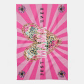 Herz-Floral-Mama anpassen Geschirrtuch (Vertikal)