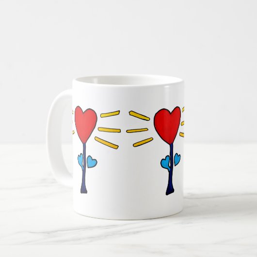 Herz-Flower-Tasse Kaffeetasse (Vorderseite Links)