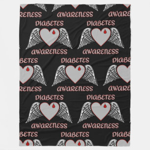 Herz/Flügel... Diabetes Fleecedecke