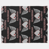 Herz/Flügel... Diabetes Fleecedecke (Vorderseite (Horizontal))