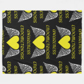 Herz/Flügel...Endometriose Fleecedecke (Vorderseite (Horizontal))