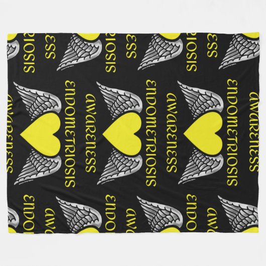 Herz/Flügel...Endometriose Fleecedecke (Vorderseite (Horizontal))