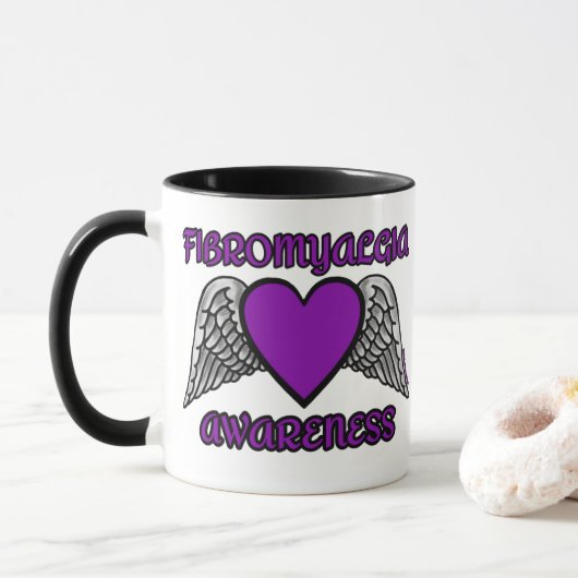 Herz/Flügel...Fibro-Tasse Tasse (Mit Donut)
