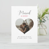 Herz Form Foto Verheiratet und frohe Weihnachten (Stehend Vorderseite)