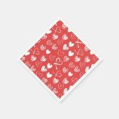 Herz-Form Linien Muster Liebe Valentine Serviette (Ecke)