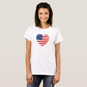 Herz-Form US-Flagge besonders angefertigt T-Shirt (Vorne ganz)