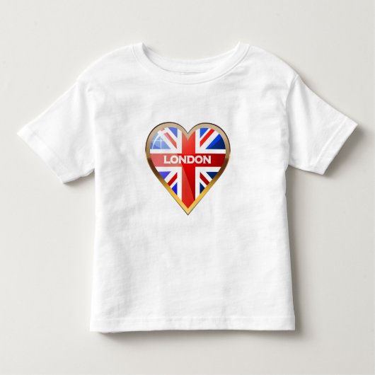 Herz-Förmige britische Flagge Kleinkind T-shirt (Vorderseite)