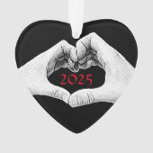 Herz-förmige Hände Schwarz-weiß und rot Ornament (Vorderseite)