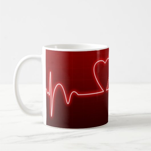Herz-Förmiger Herz-Schlag-Valentinsgruß Kaffeetasse (Links)