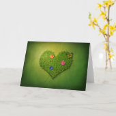 Herz-Förmiger Rasen-Blumen-Schmetterling Karte (Gelbe Blume)